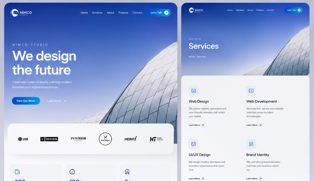 Nimco Studio website mockup