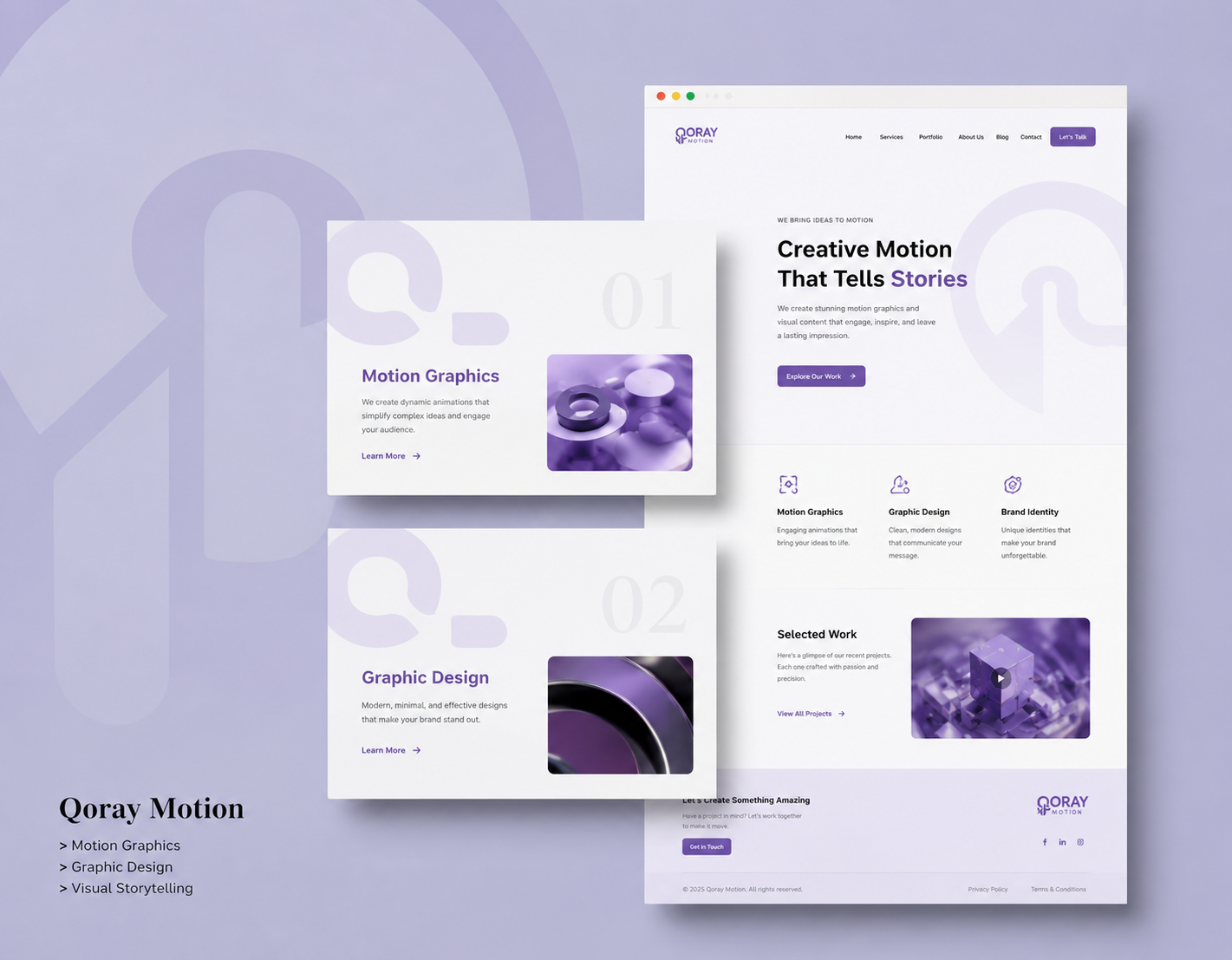 Qoray Motion website mockup